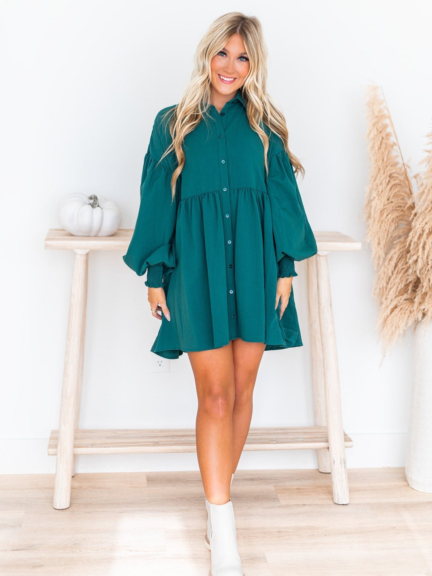 Leave A Message Button Up Dress
