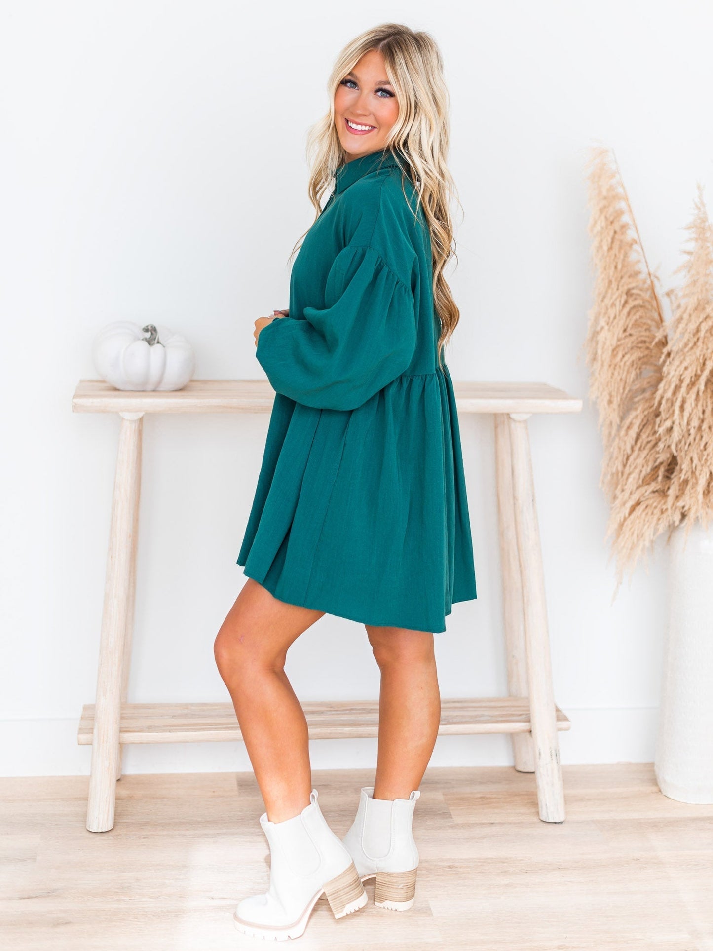 Leave A Message Button Up Dress