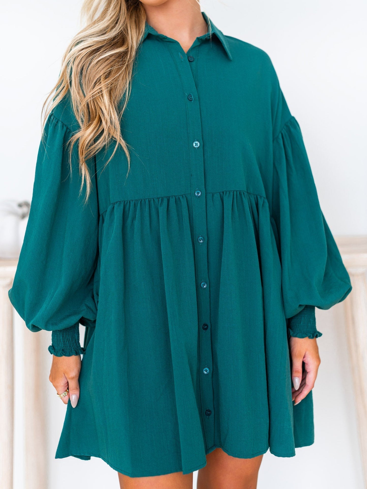 Leave A Message Button Up Dress