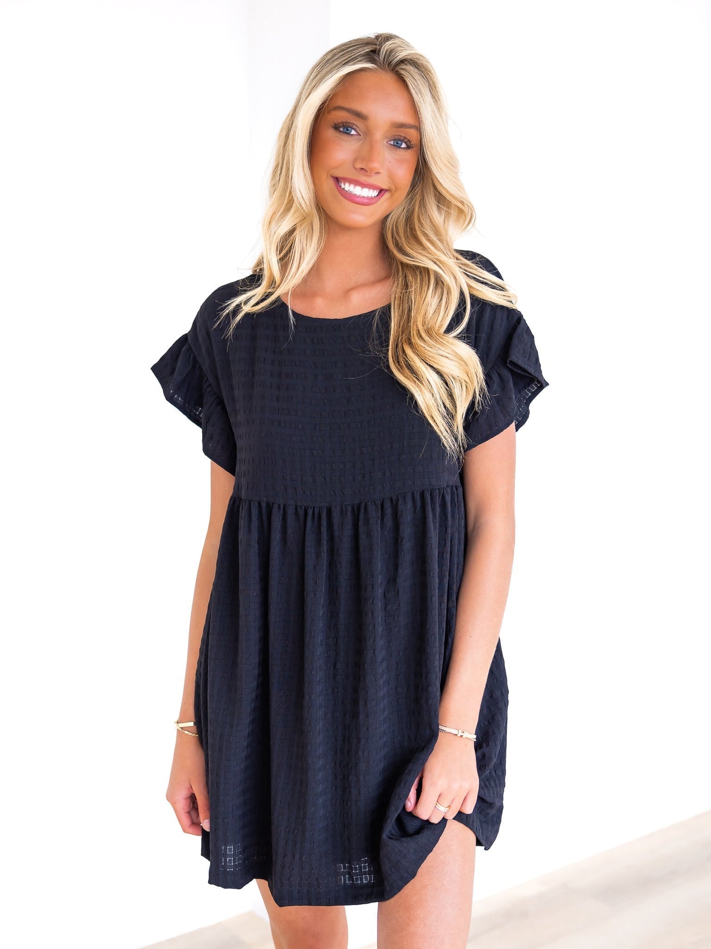 At All Cost Textured Mini Dress