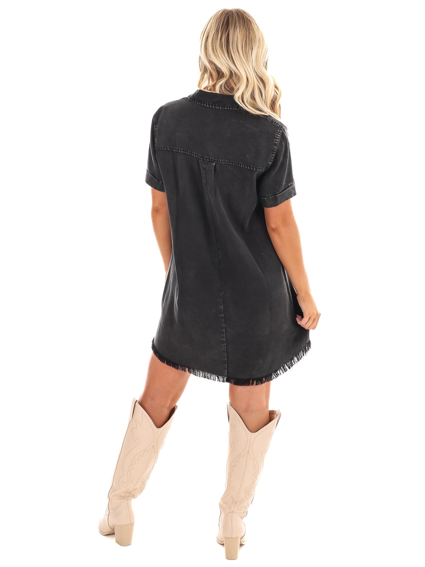 Every Little Thing Denim Shirt Dress