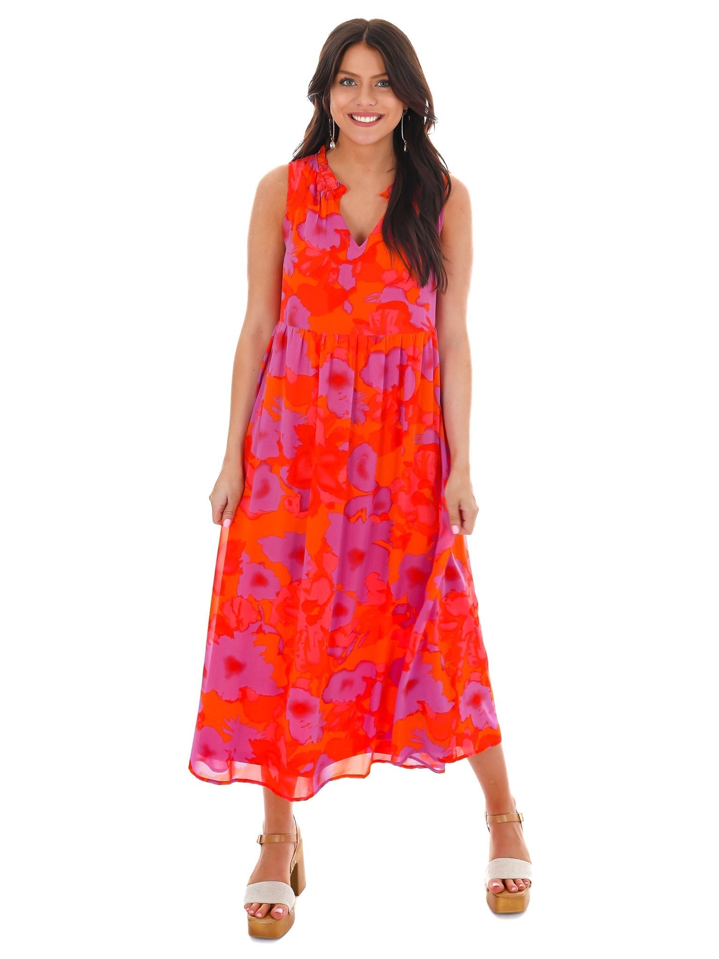 Live Boldly Print Midi Dress