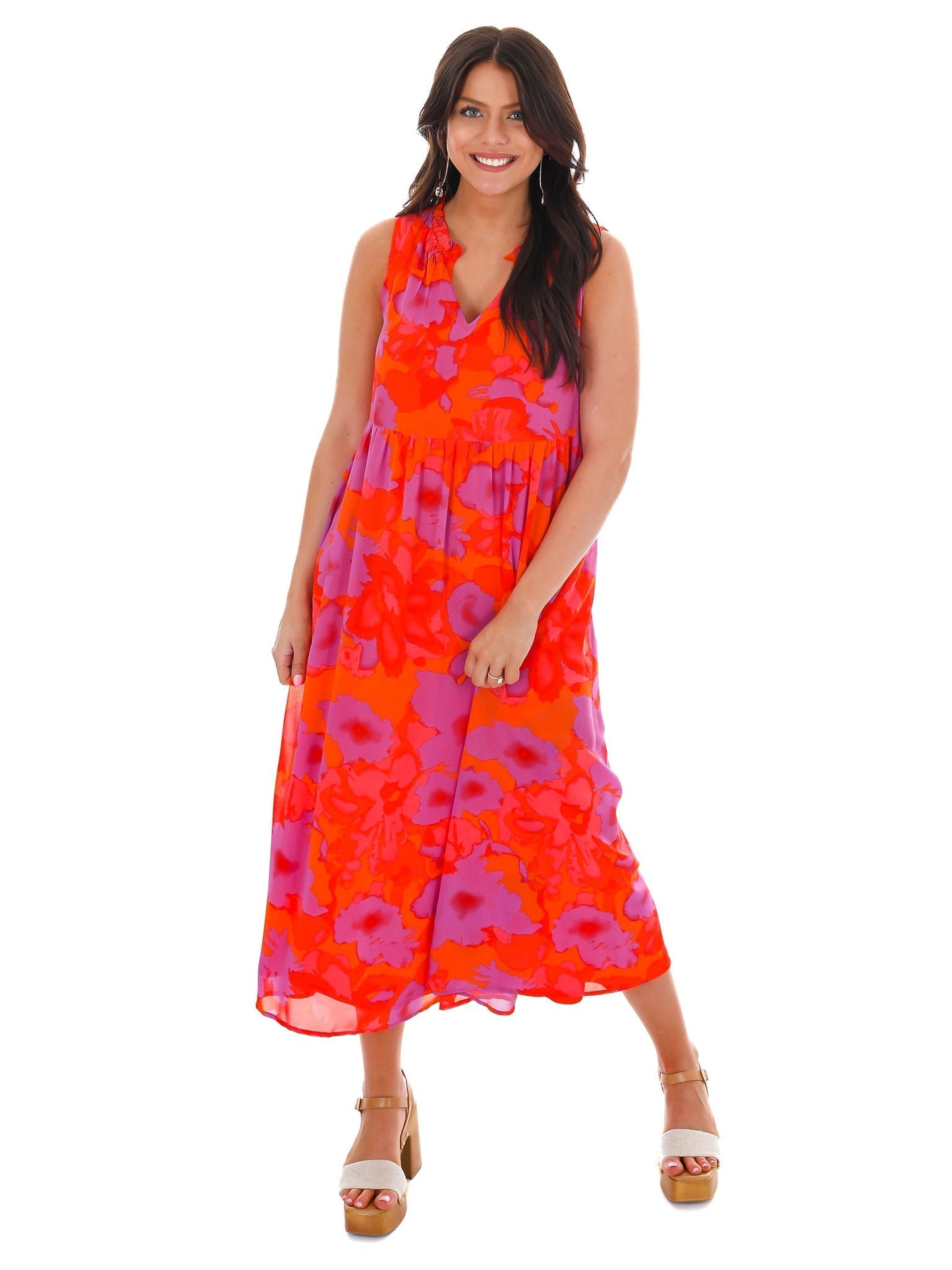 Live Boldly Print Midi Dress