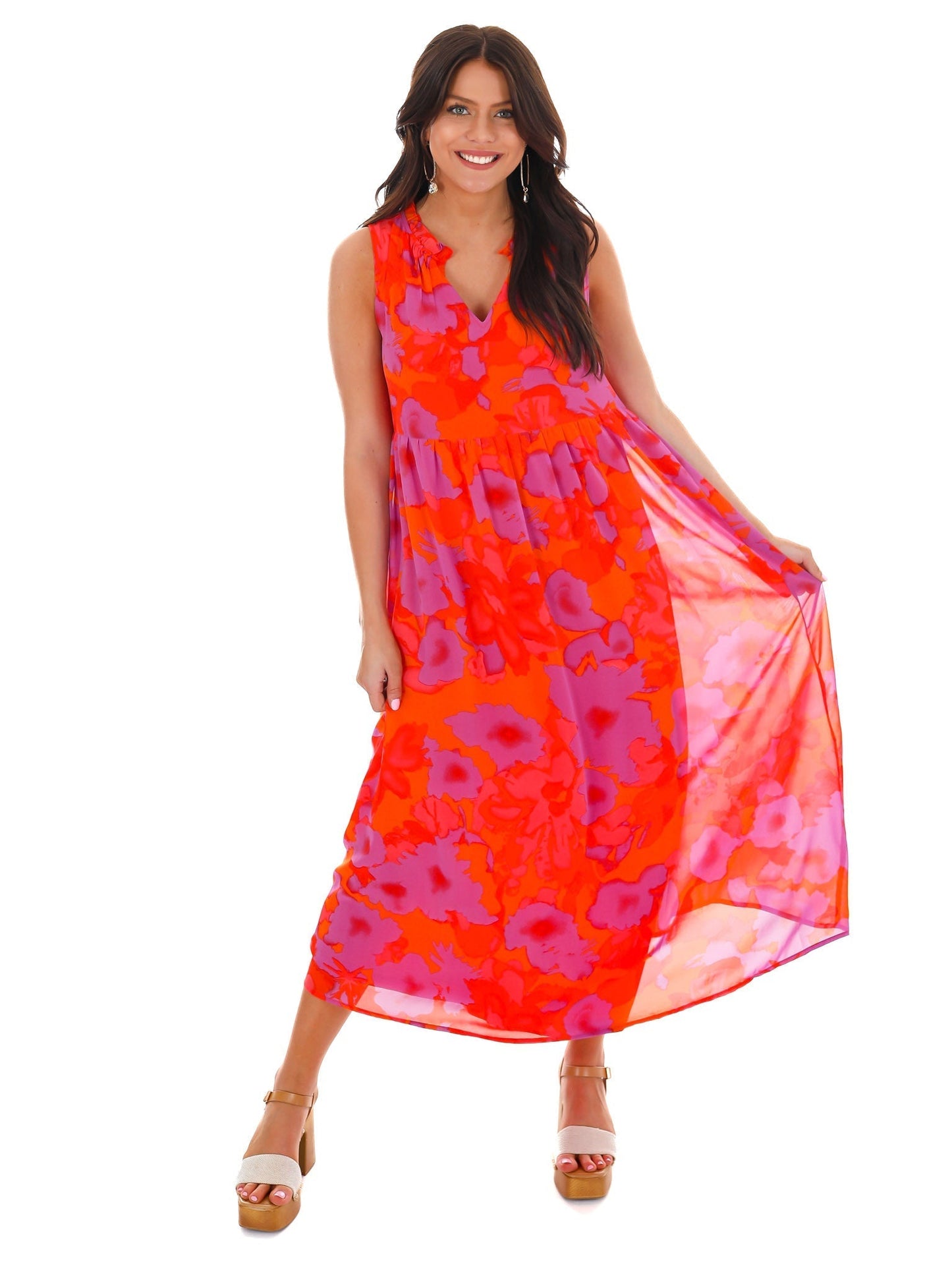 Live Boldly Print Midi Dress
