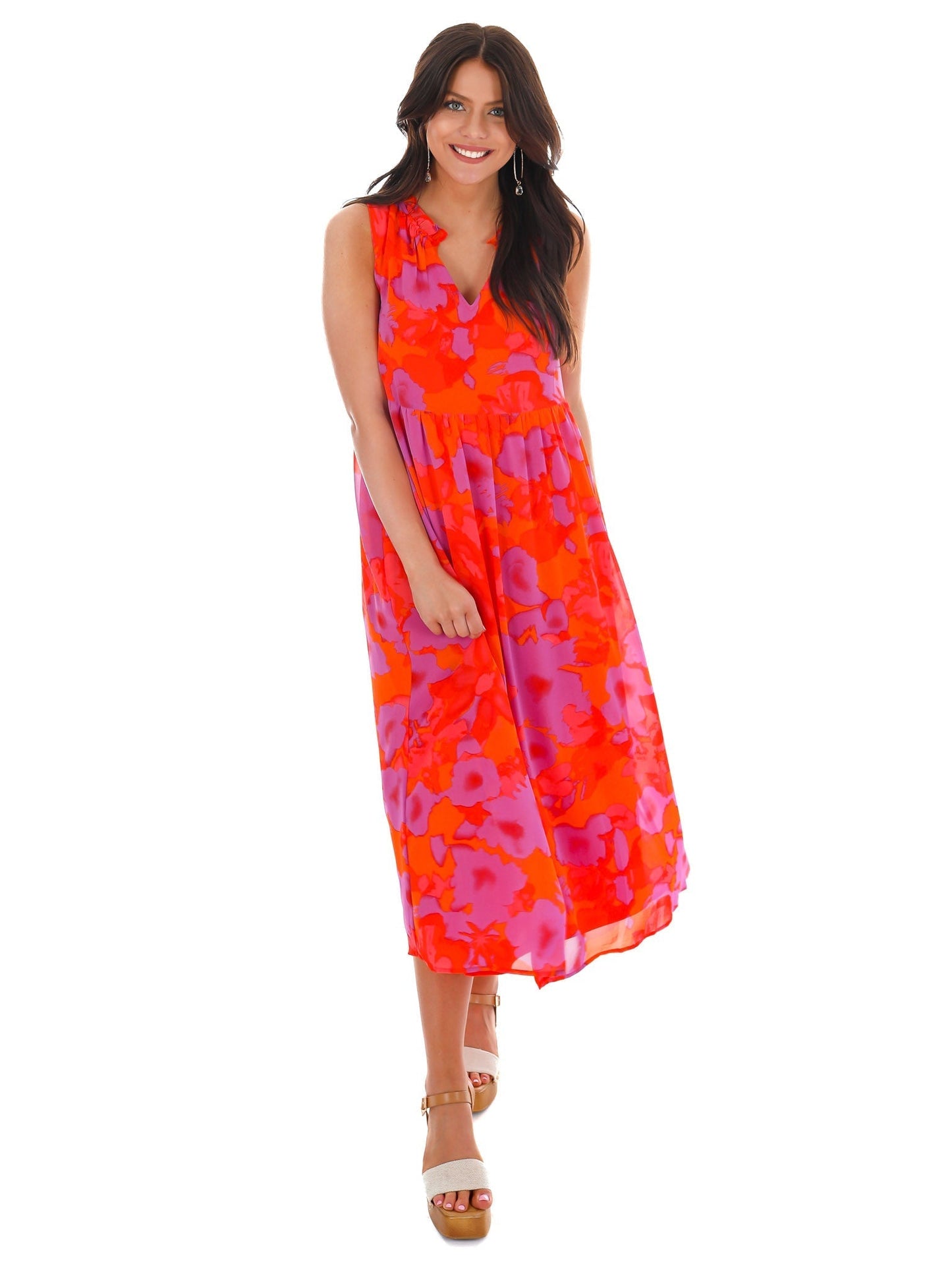 Live Boldly Print Midi Dress