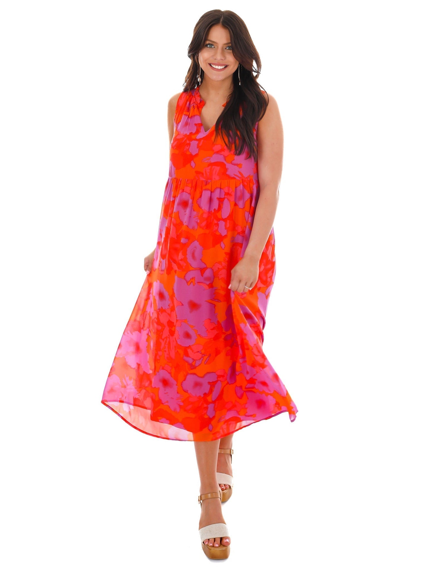 Live Boldly Print Midi Dress