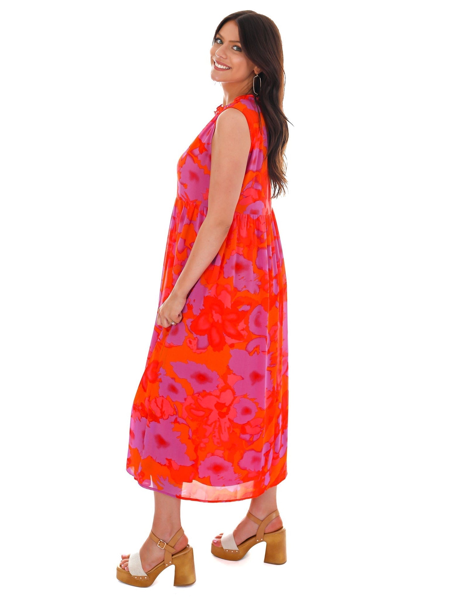 Live Boldly Print Midi Dress