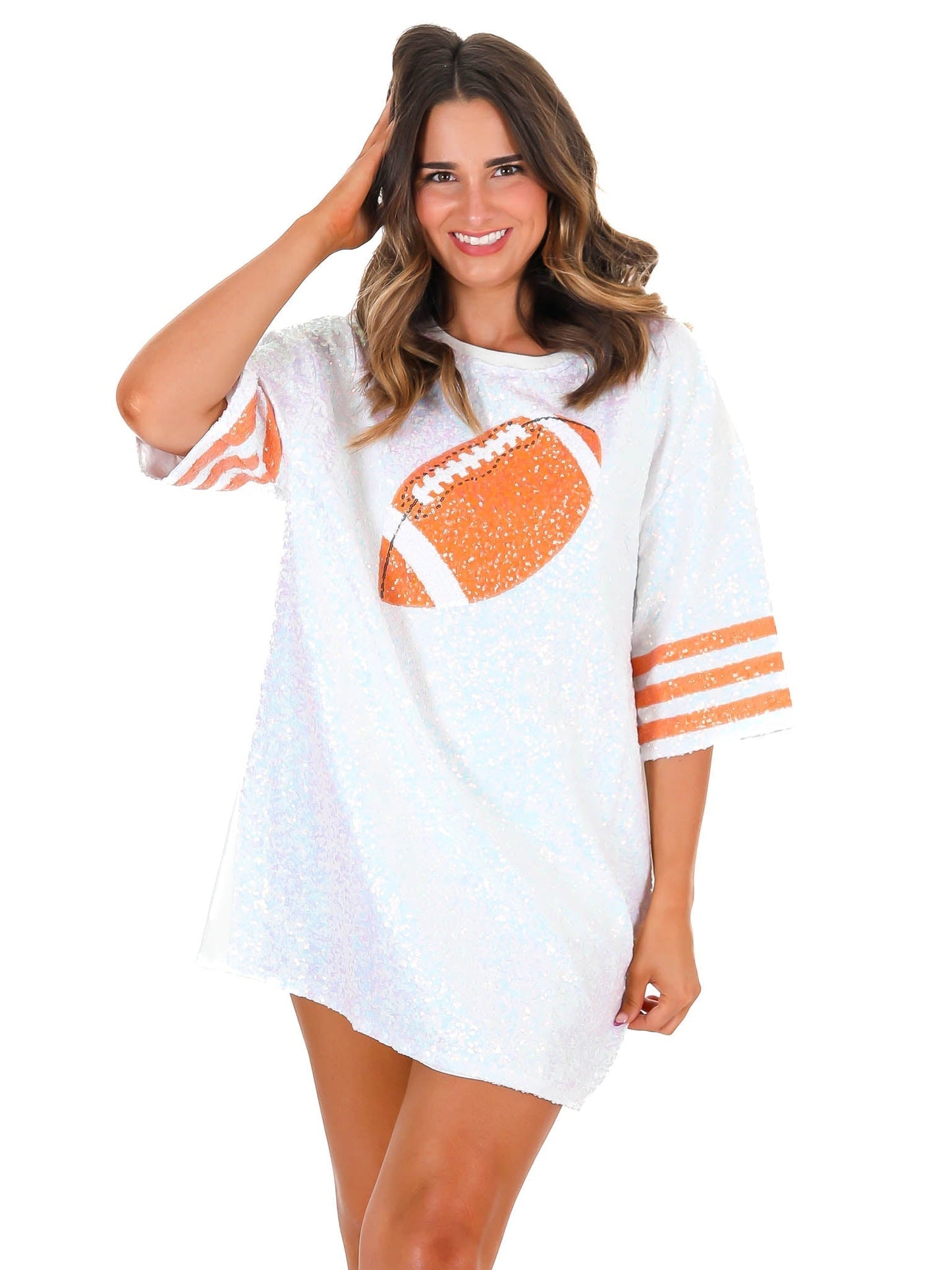 Sky Box Football Sequin Dress