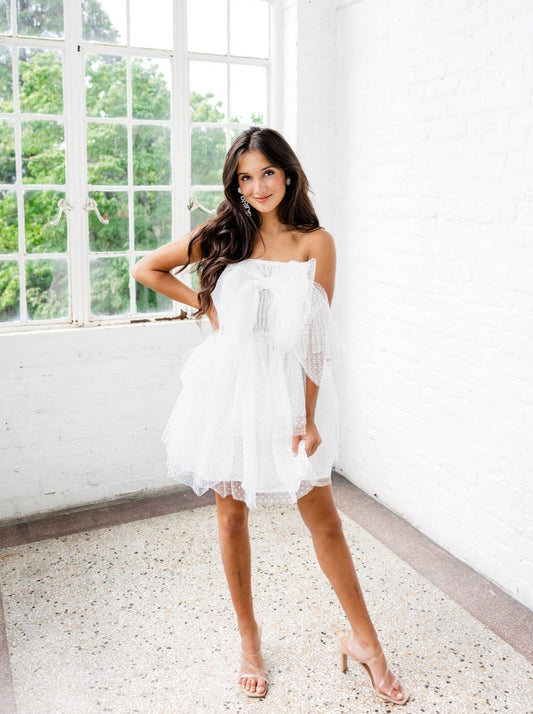 Let's Stay Together Bow Mini Dress