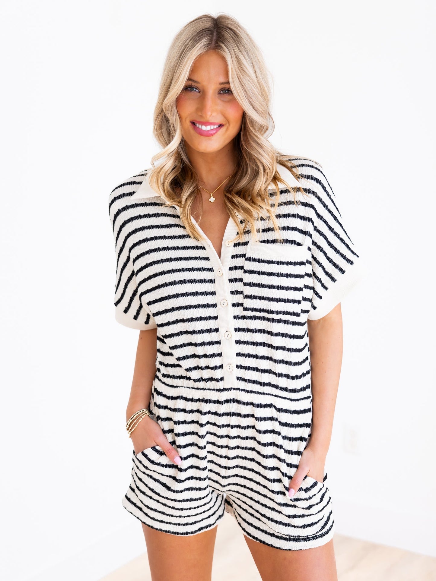 Remember Me Striped Romper