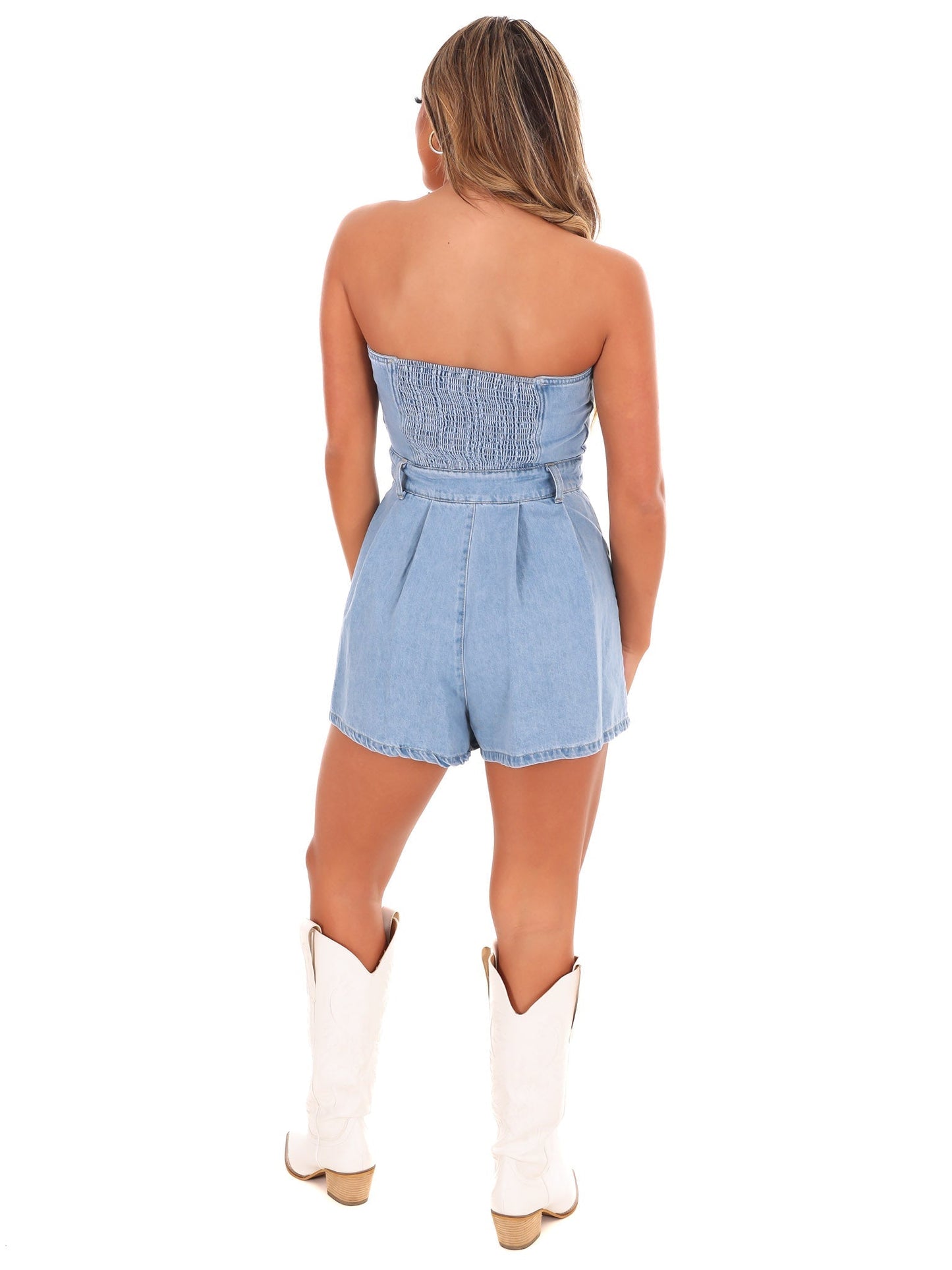 Something to Say Denim Romper