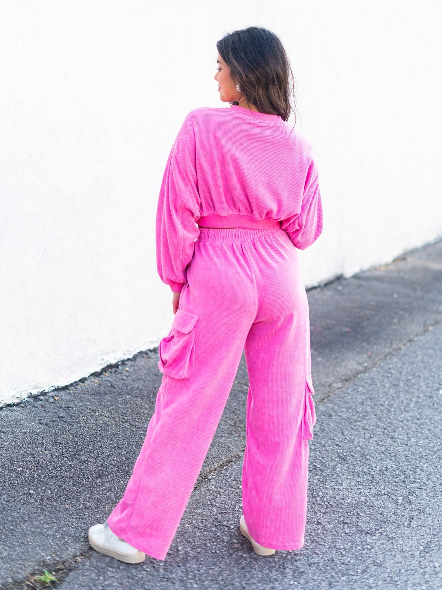 Eyes Closed Corduroy Two Piece Set