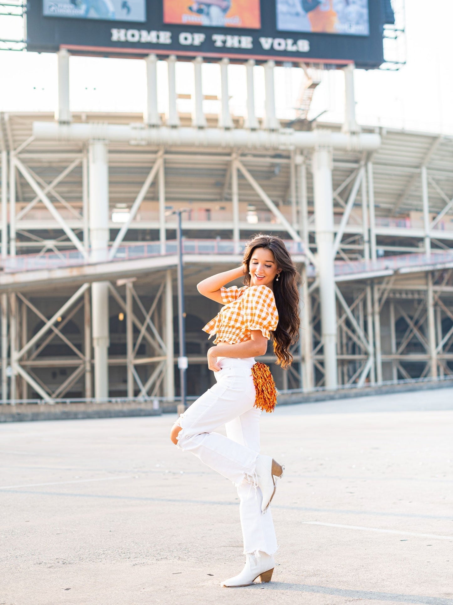 Play With Your Heart Gingham Crop Top