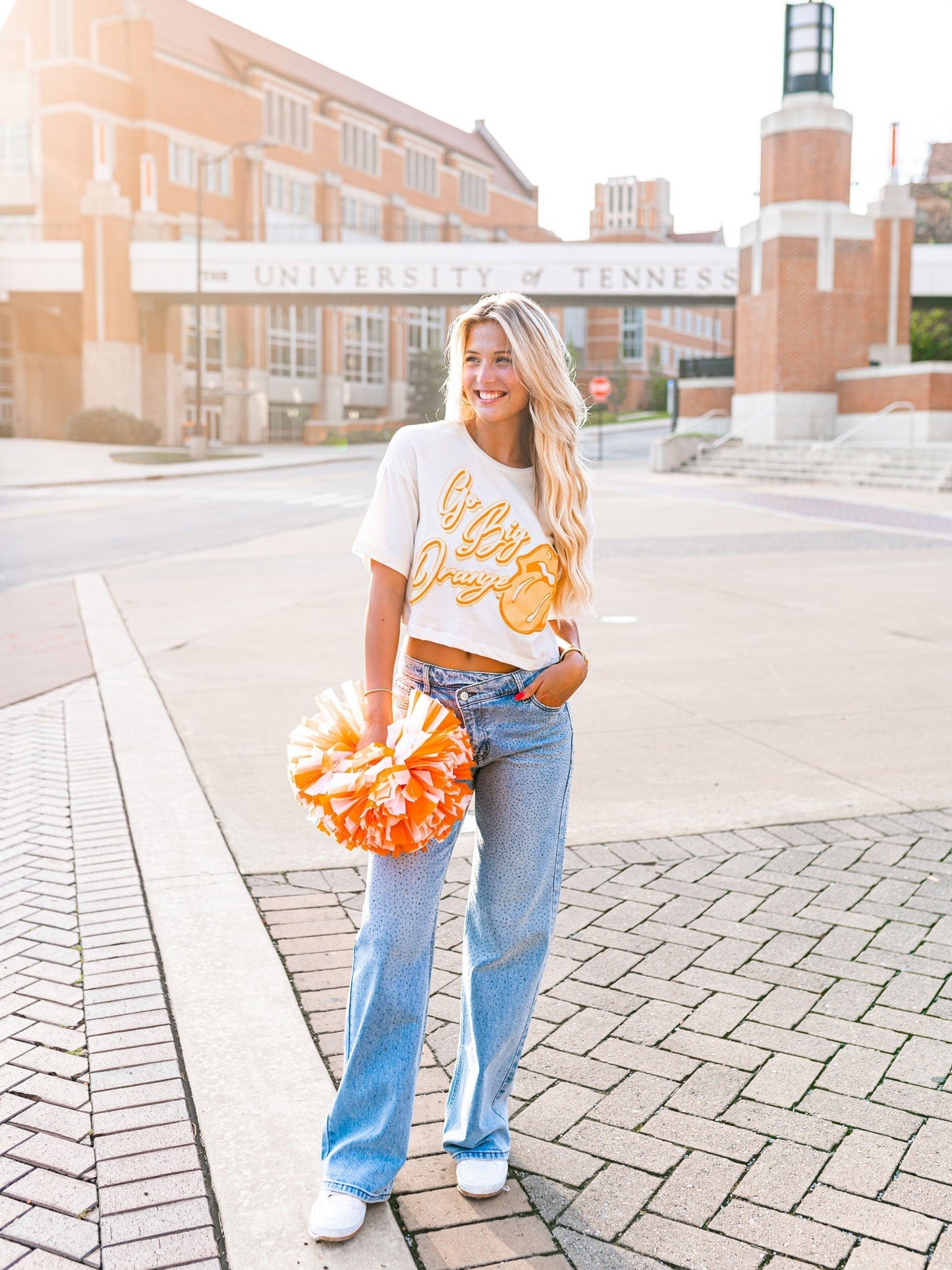 Rollings Stones Big Orange Puff Cropped Tee