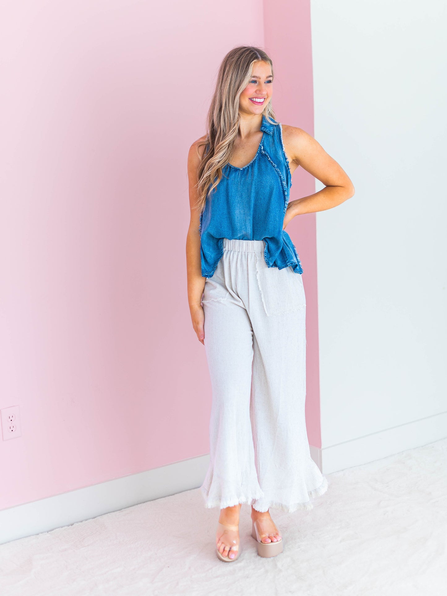 Sunny Season Denim Tank Top
