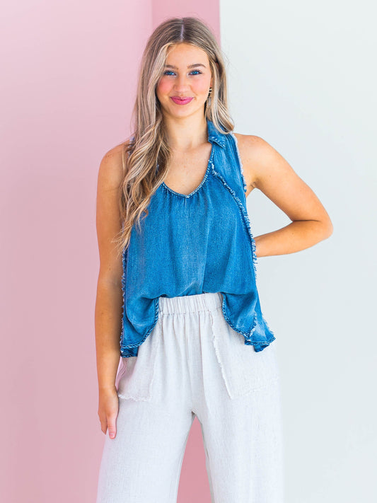 Sunny Season Denim Tank Top