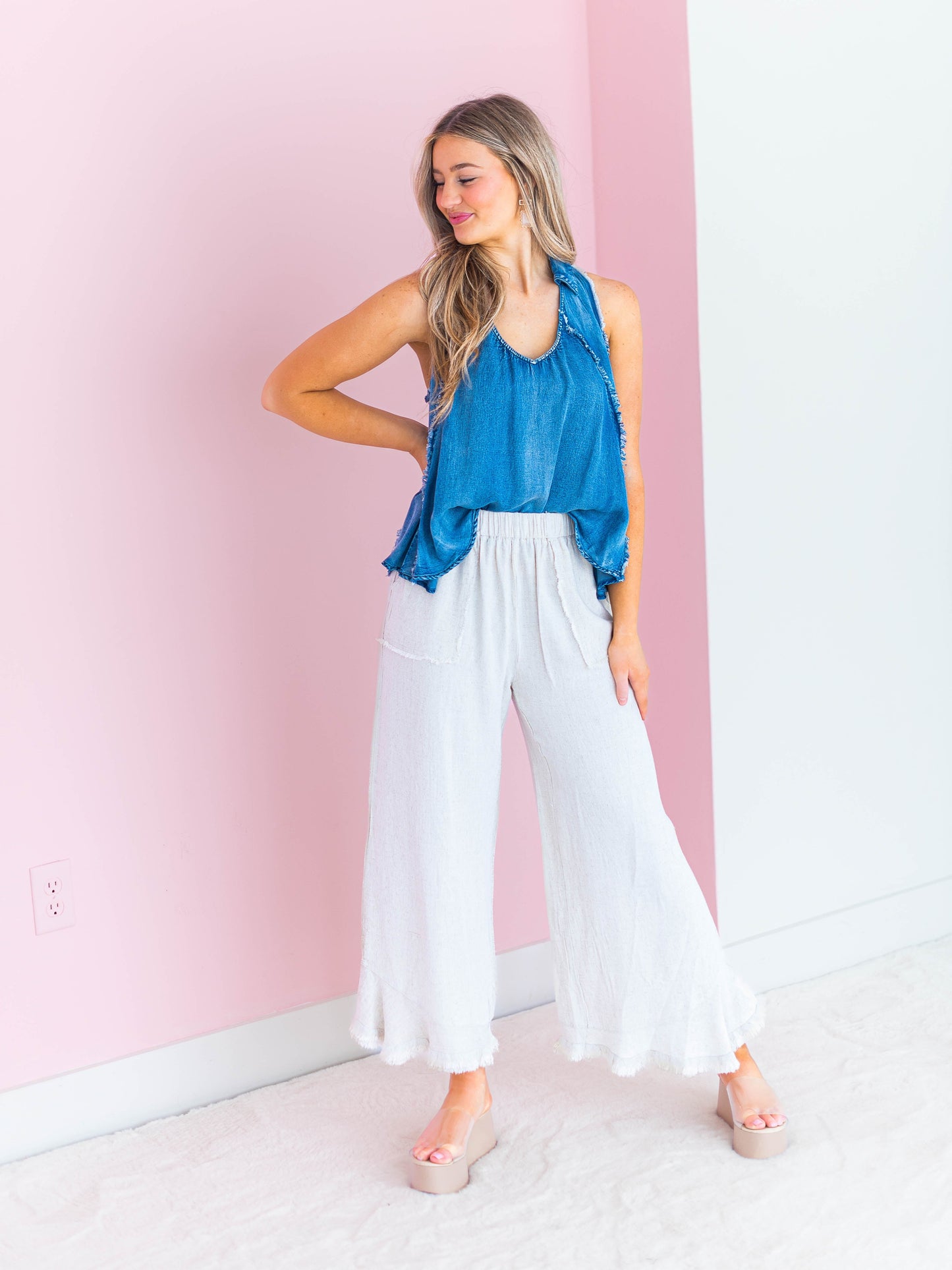 Sunny Season Denim Tank Top