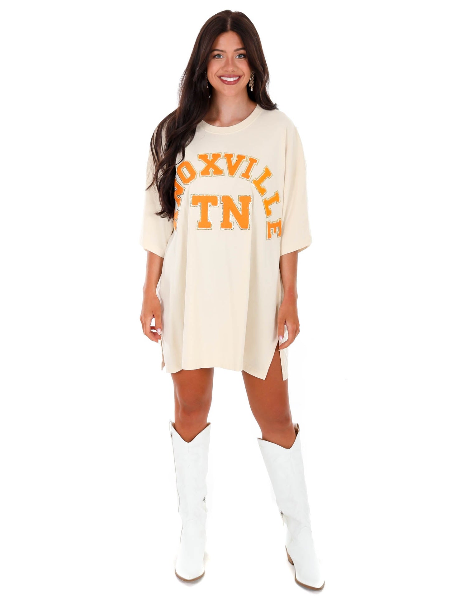 Oversized Ivory Chenille Knoxville TN Tee