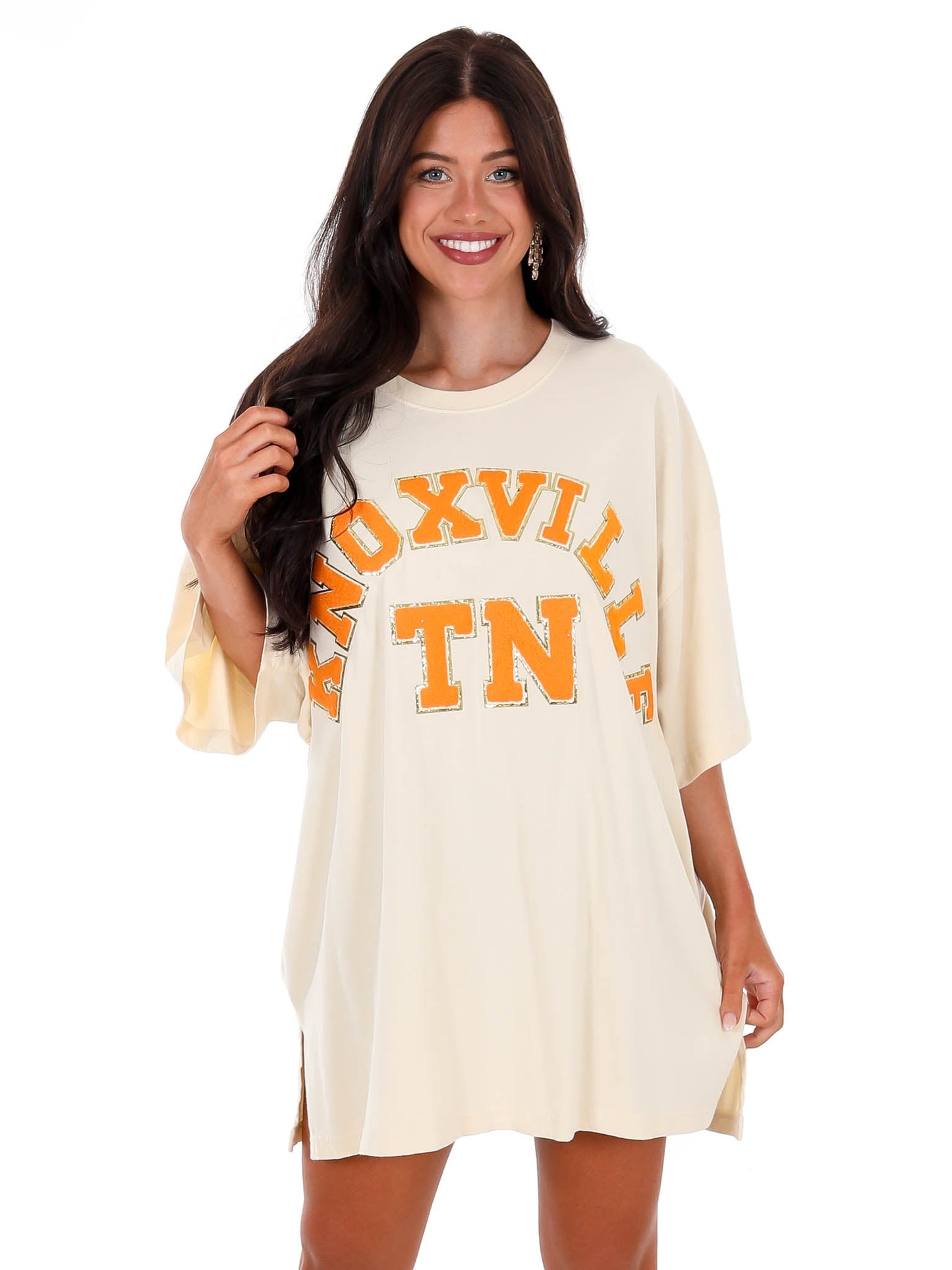 Oversized Ivory Chenille Knoxville TN Tee