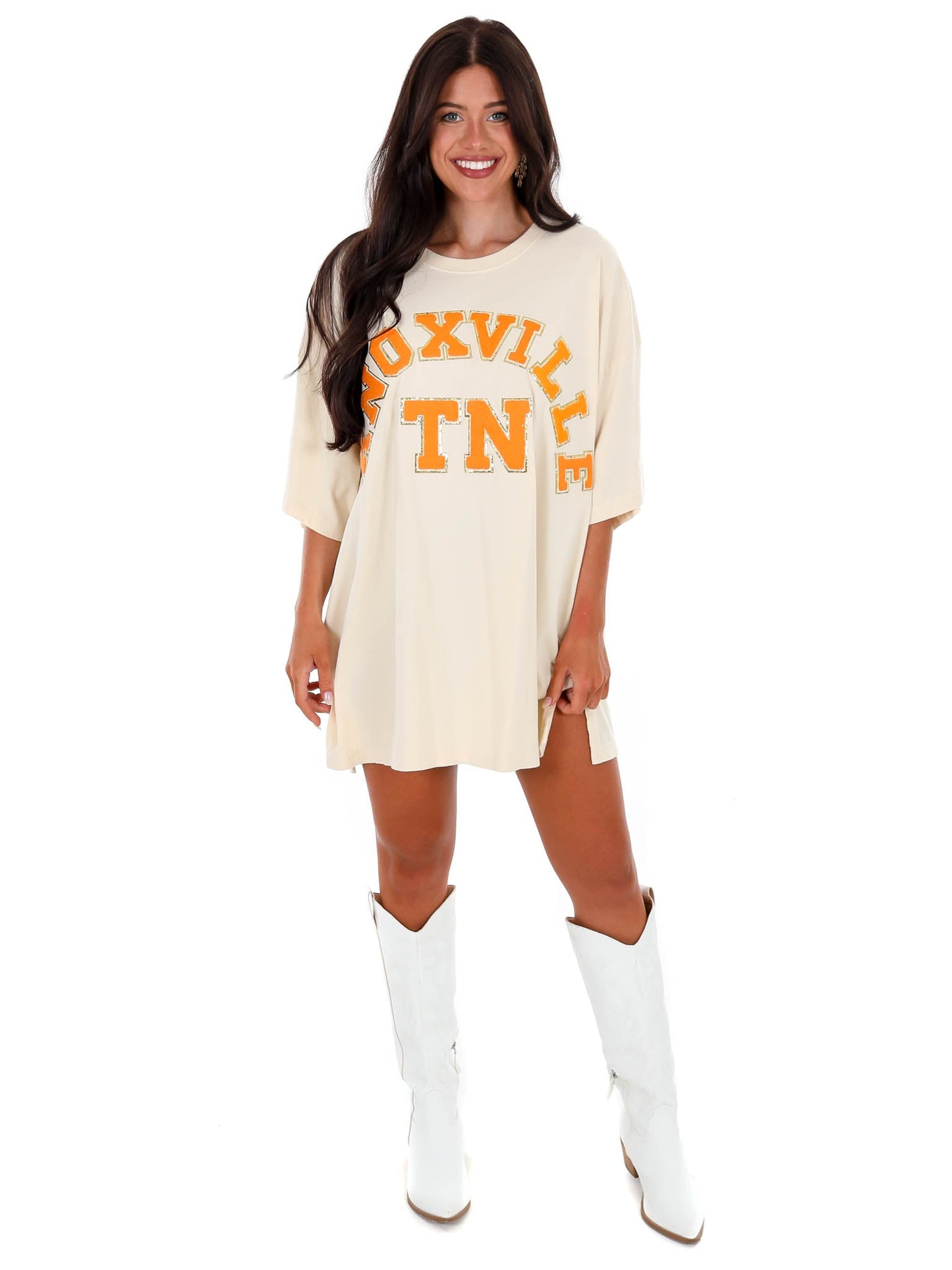 Oversized Ivory Chenille Knoxville TN Tee