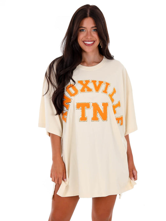 Oversized Ivory Chenille Knoxville TN Tee