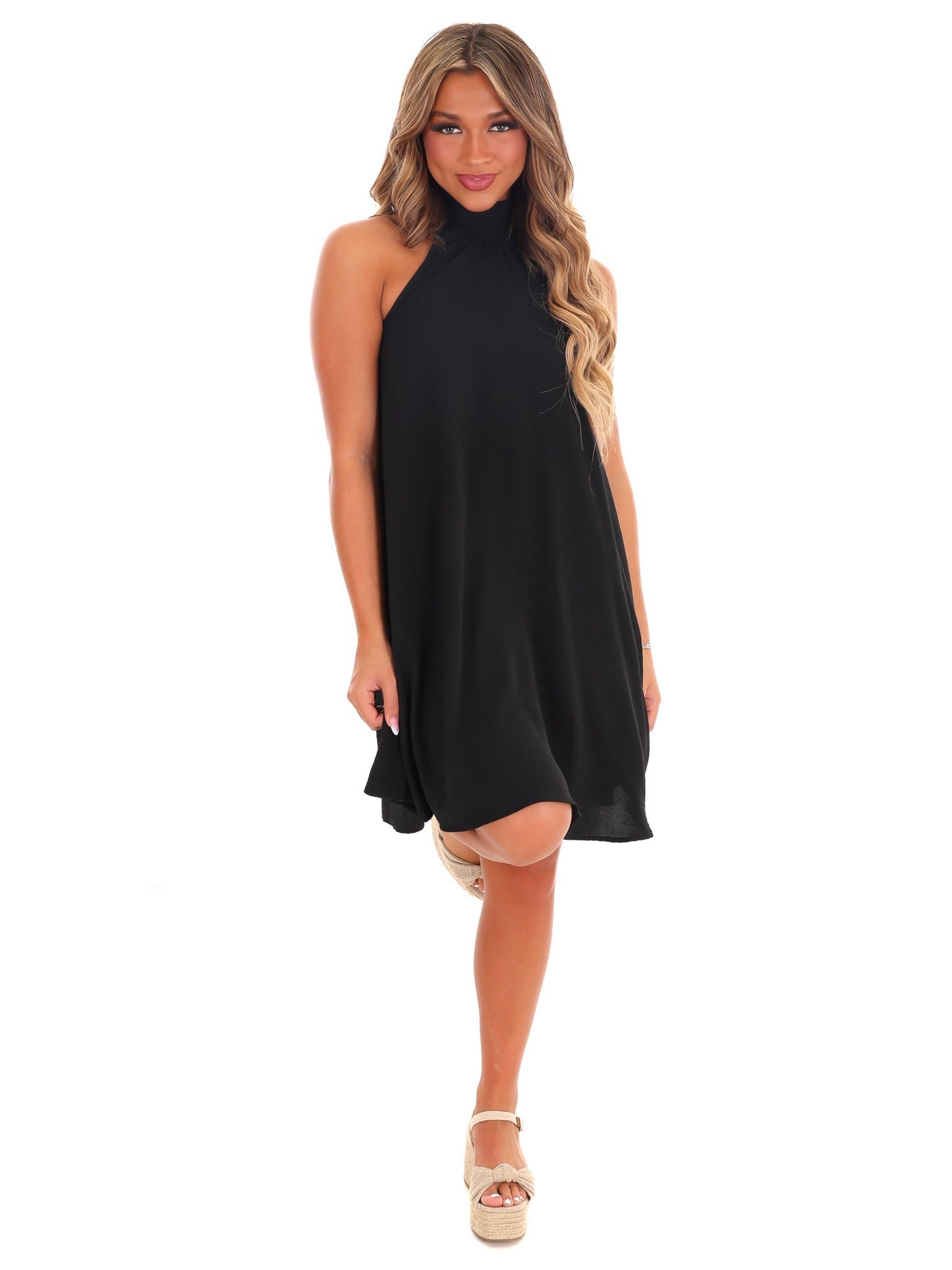 Pocket of Sunshine Halter Neck Dress