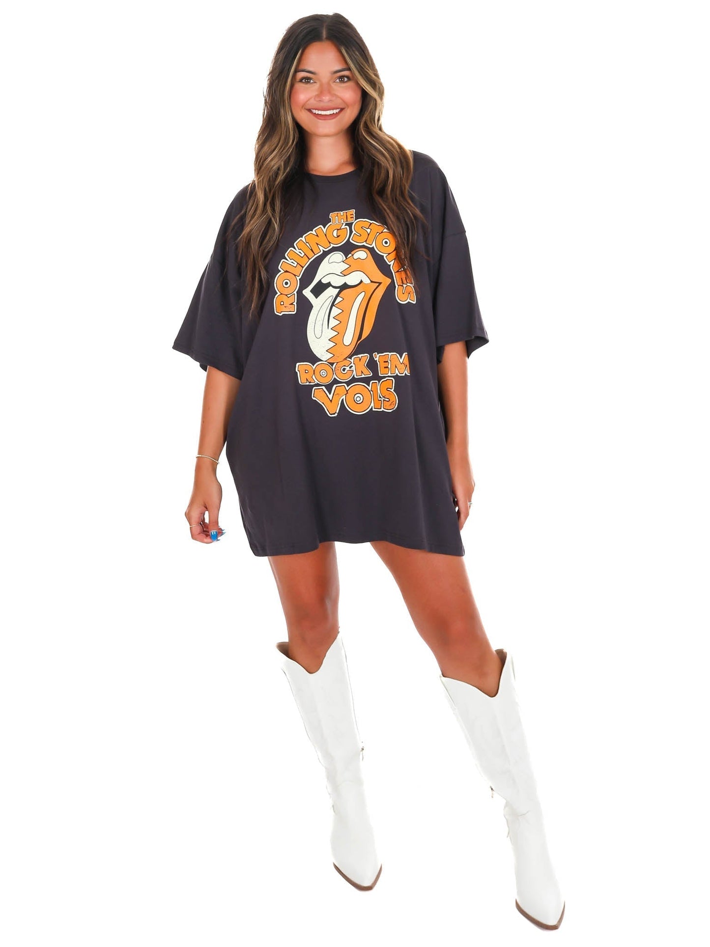 Rolling Stones Rock 'Em Vols Oversized Distressed Tee