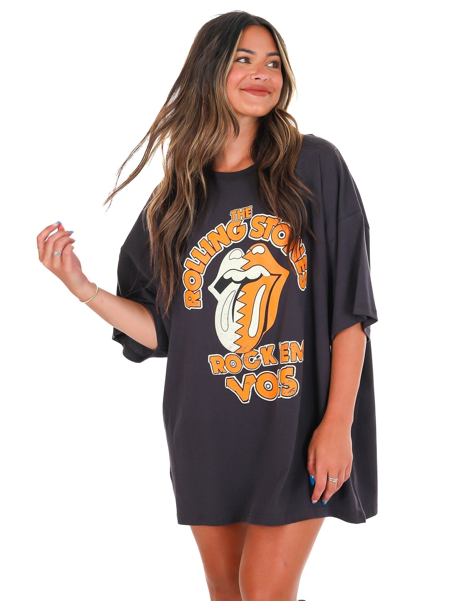 Rolling Stones Rock 'Em Vols Oversized Distressed Tee