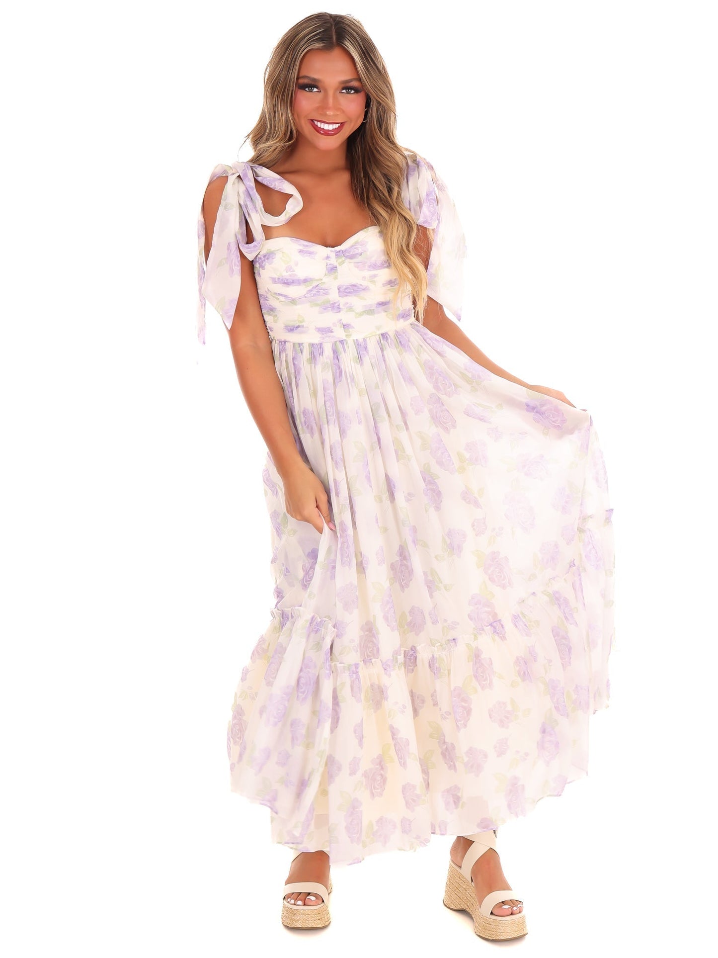 Natural Beauty Floral Midi Dress