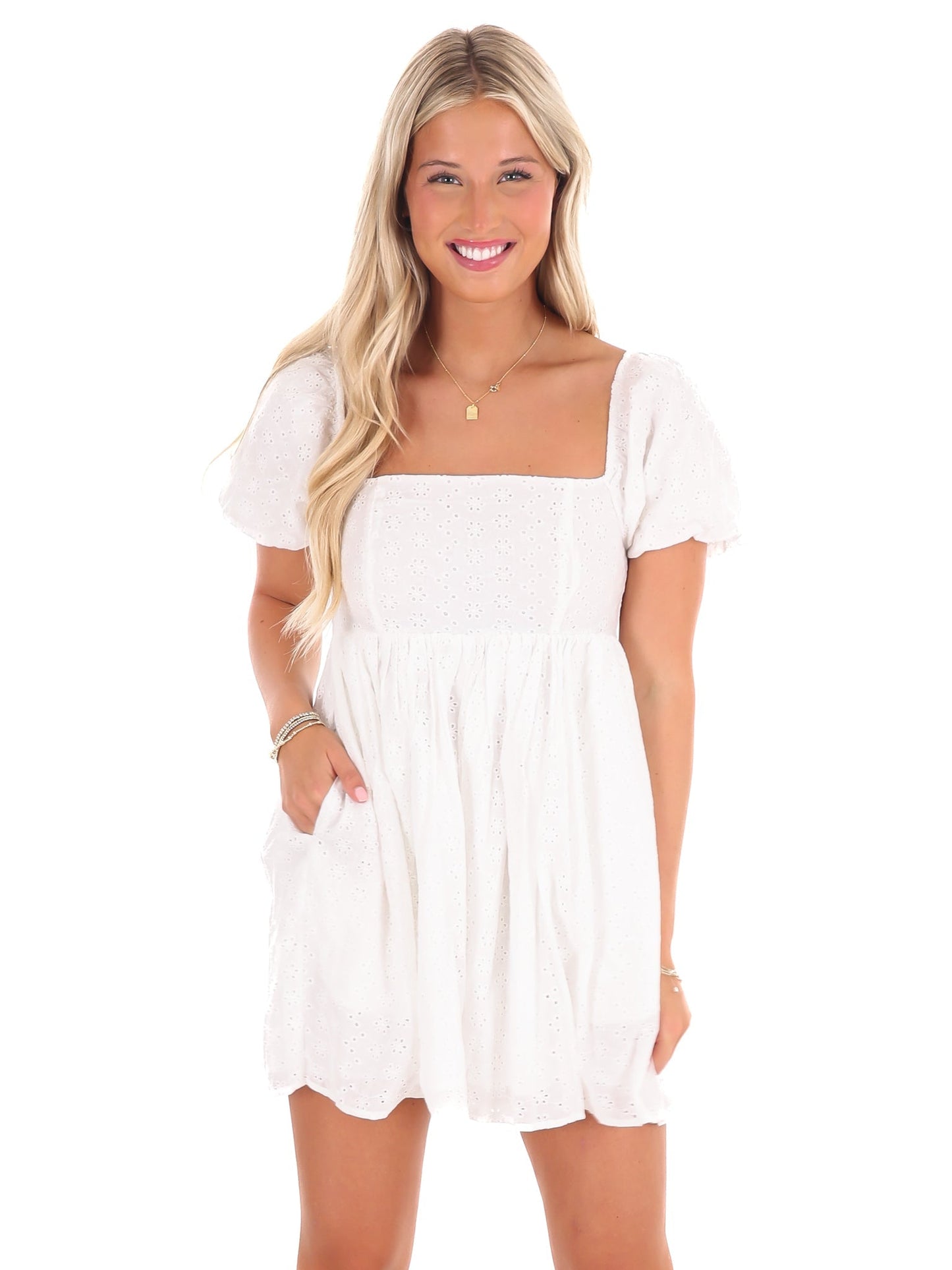 Irresistible Eyelet Babydoll Romper