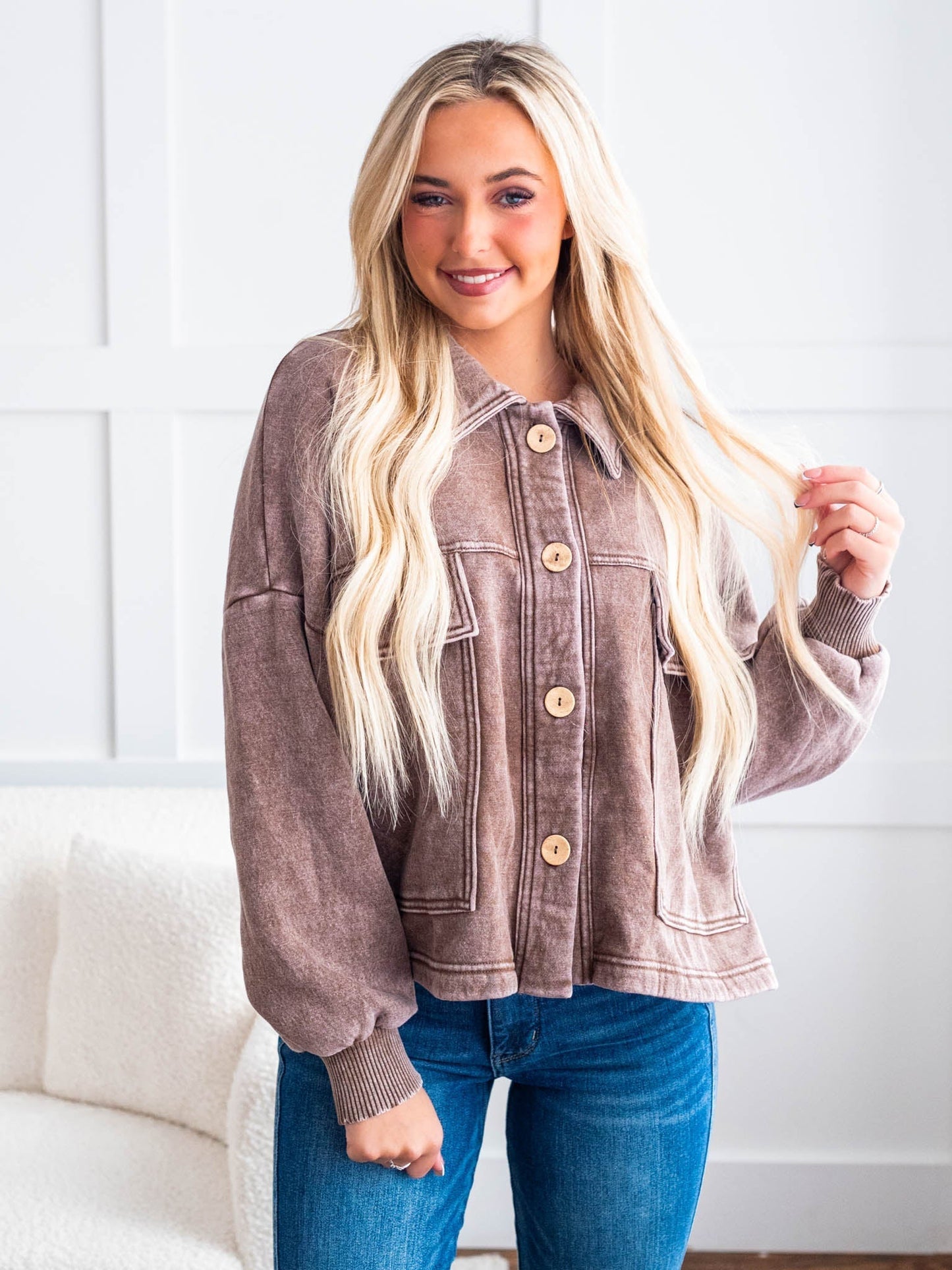 Sweet Beginnings Cropped Shacket