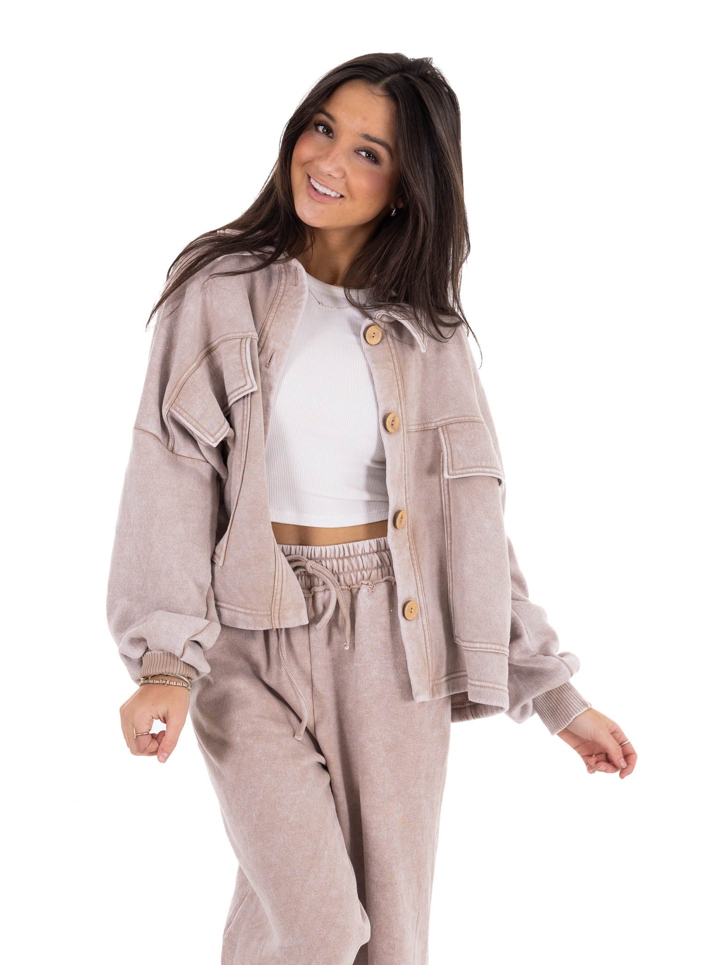 Sweet Beginnings Cropped Shacket