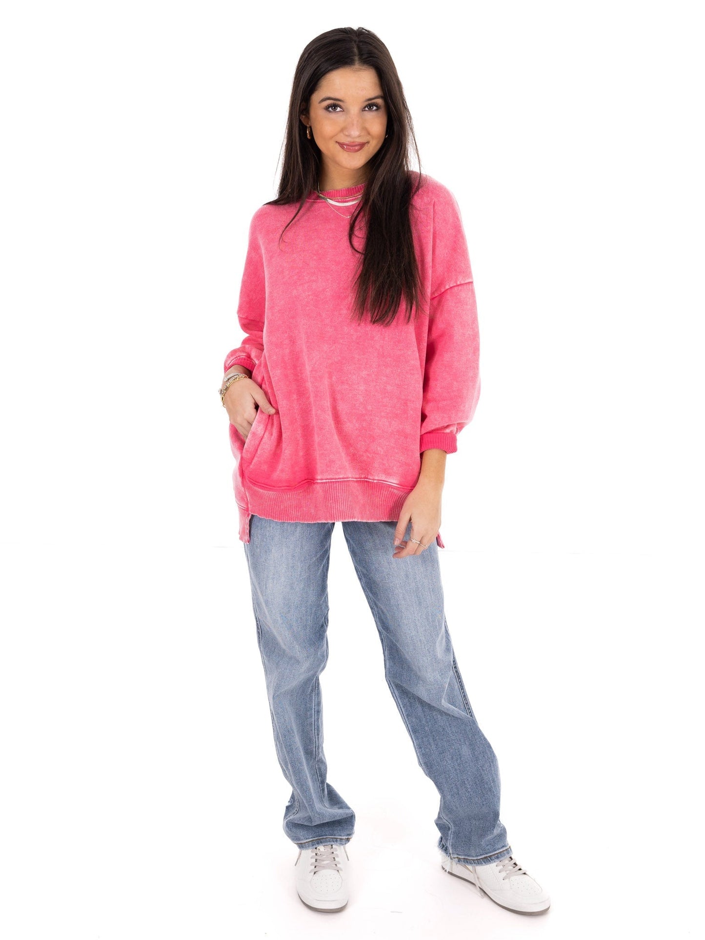 Comfy Acid Wash Pullover