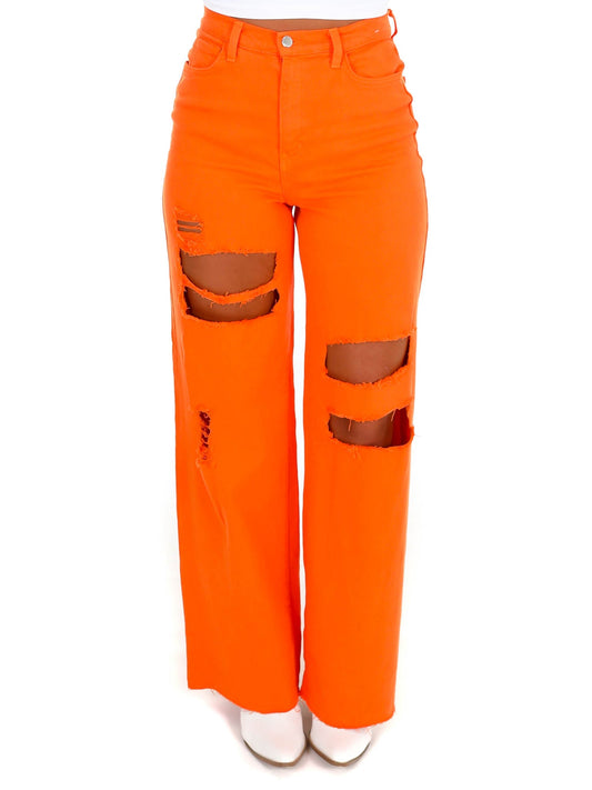 Hold That Line Orange Dad Jeans