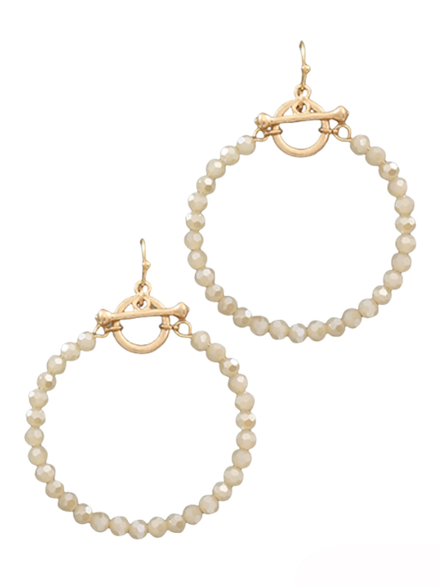 Bead Circle Toggle Earrings