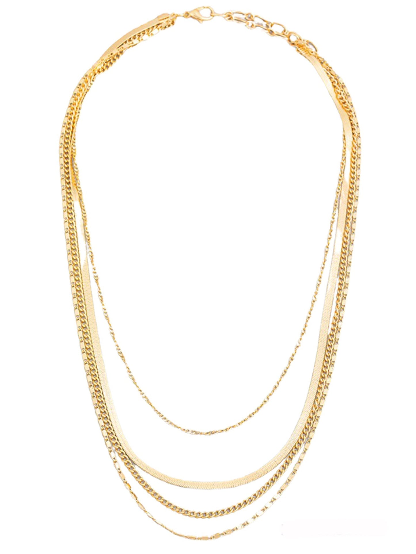 Multi Layered Gold Metal Necklace