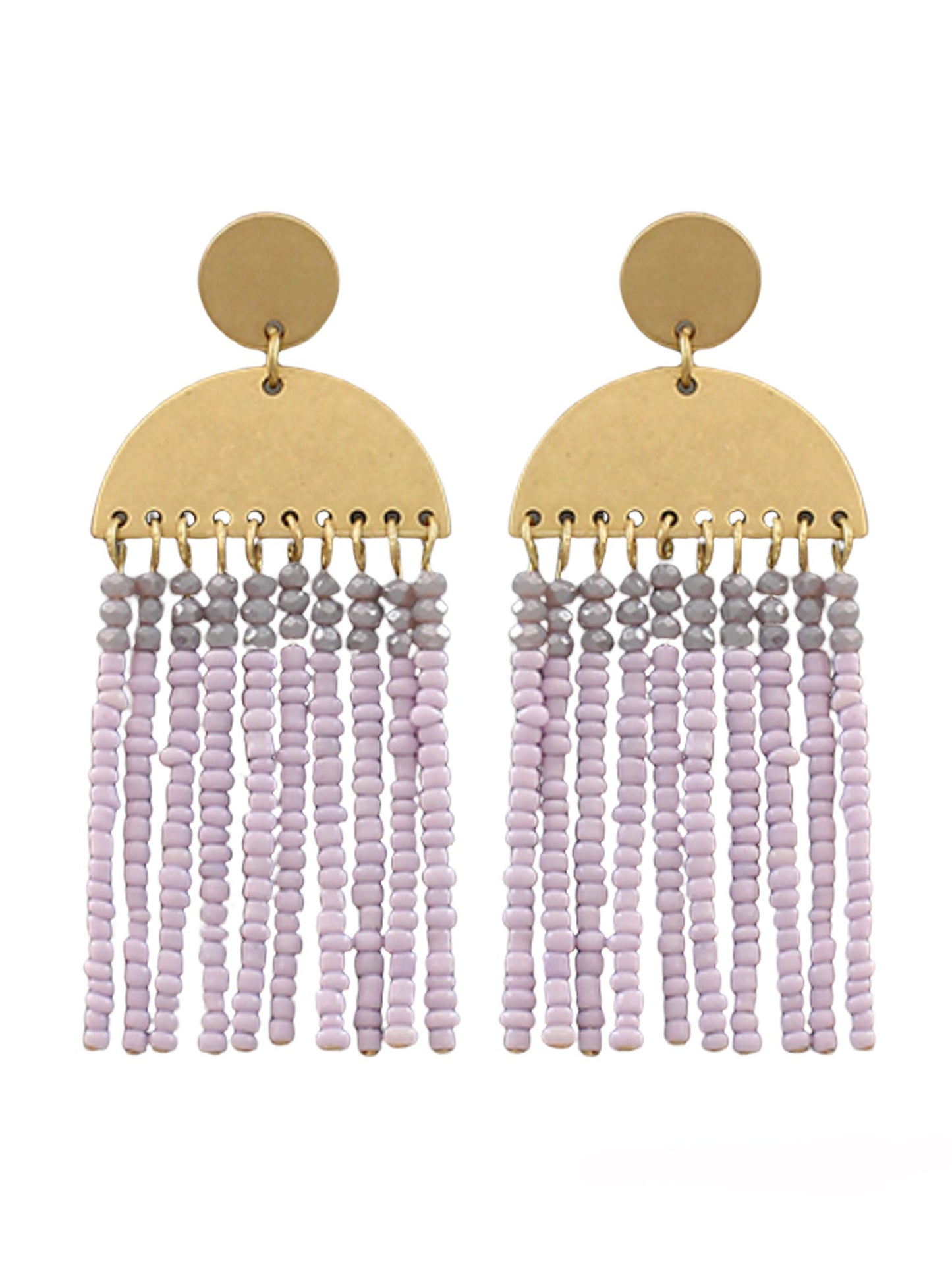 Wedge & Bead Tassel Earrings