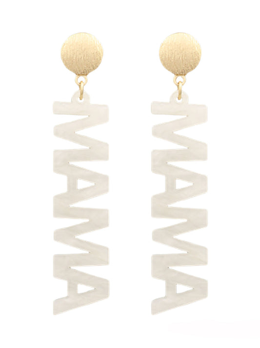 MAMA Acetate Letter Earrings