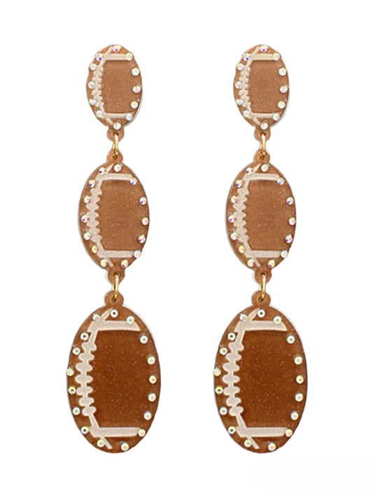 Football Theme Drop Earrings