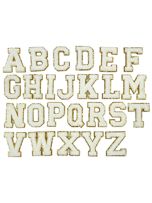 White Chenille Letter 5.5cm Patch