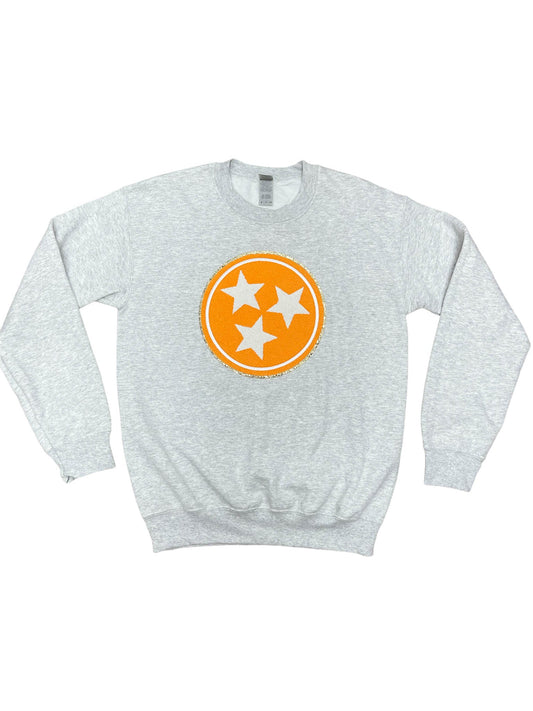 Chenille Patch Tri-Star Sweatshirt