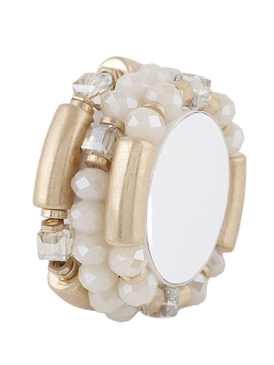 Crystal Ivory Tube Bracelet