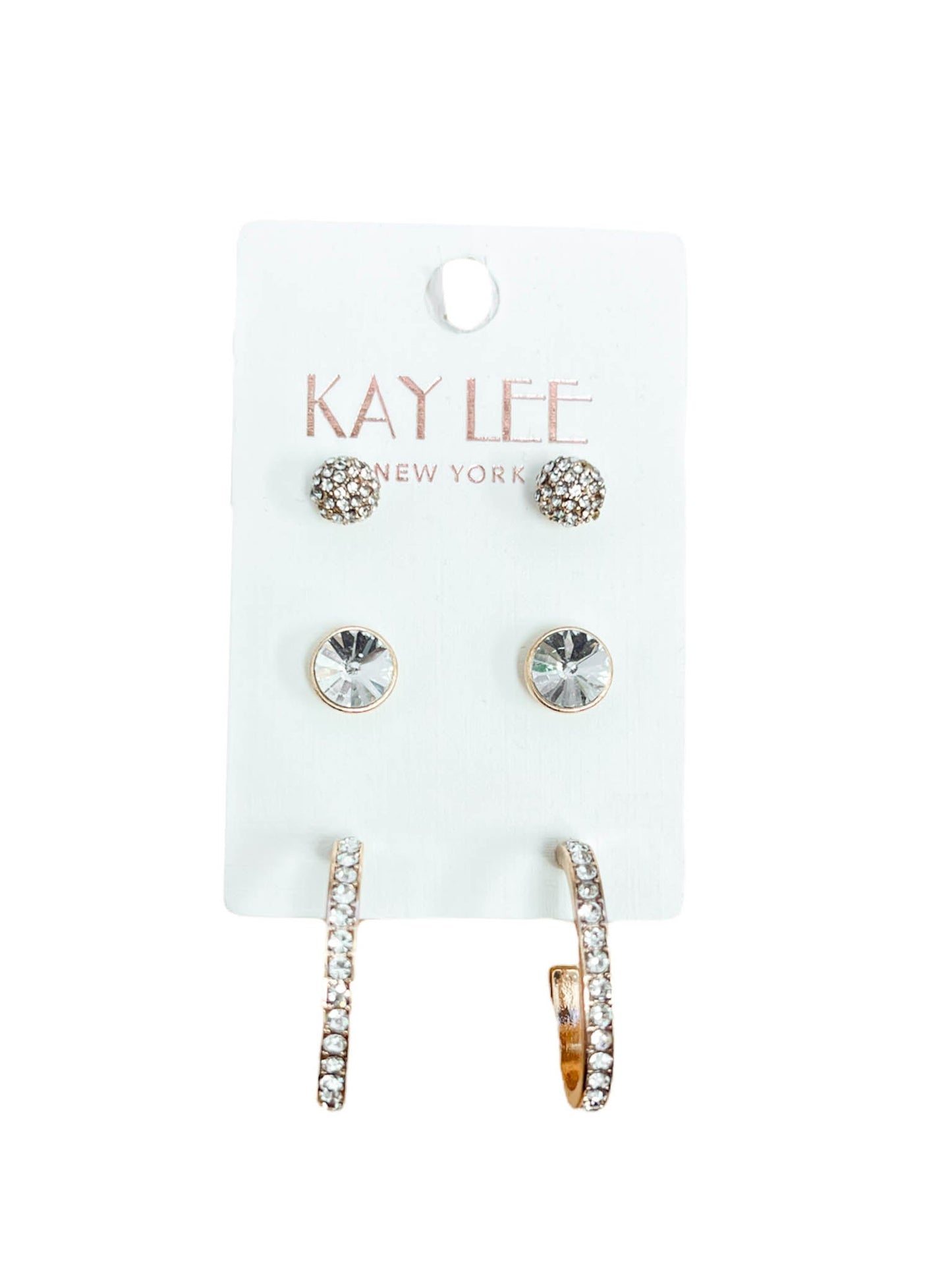 Rhinestone 3 Pair Earring Set