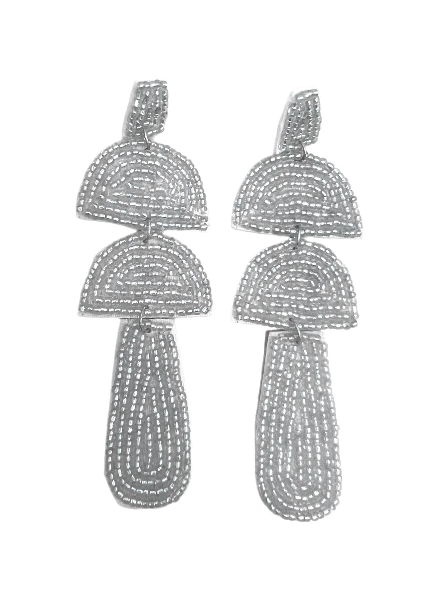 Mushroom Shaped Seed Bead Earrings