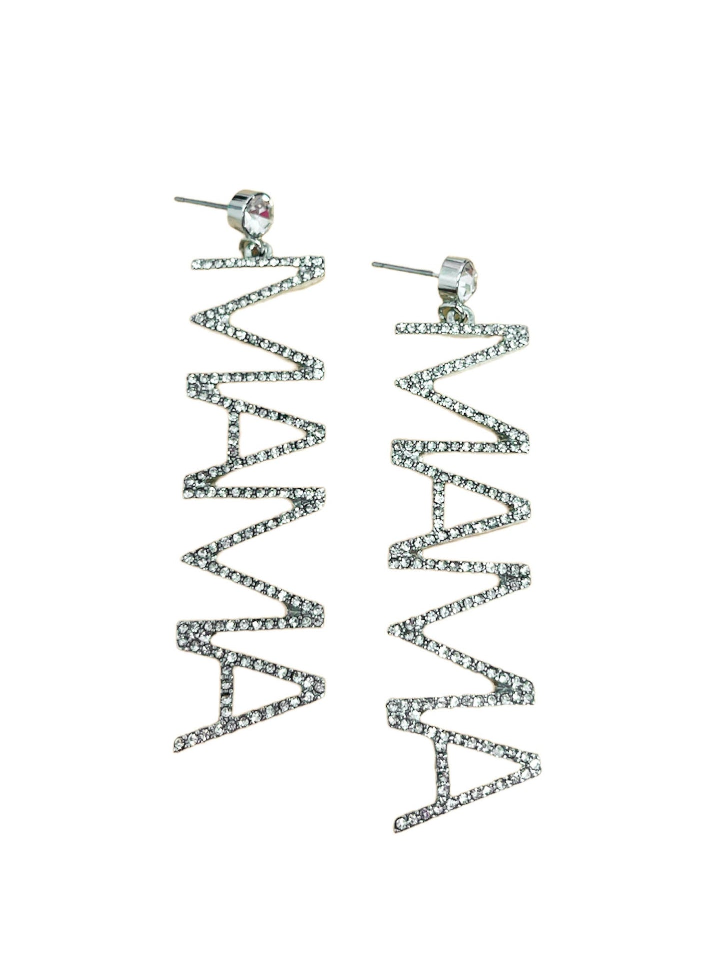 Mama Pave Stone Earrings