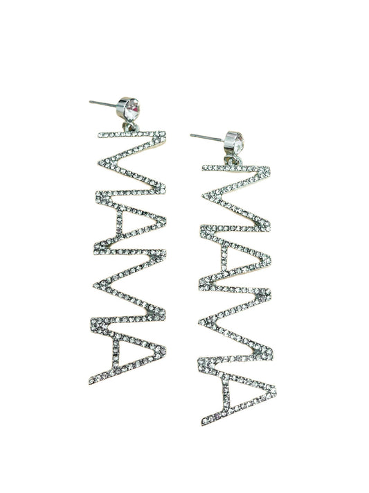 Mama Pave Stone Earrings
