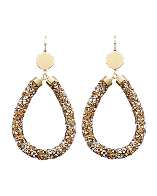 Sparkling Tube Teardrop Earrings