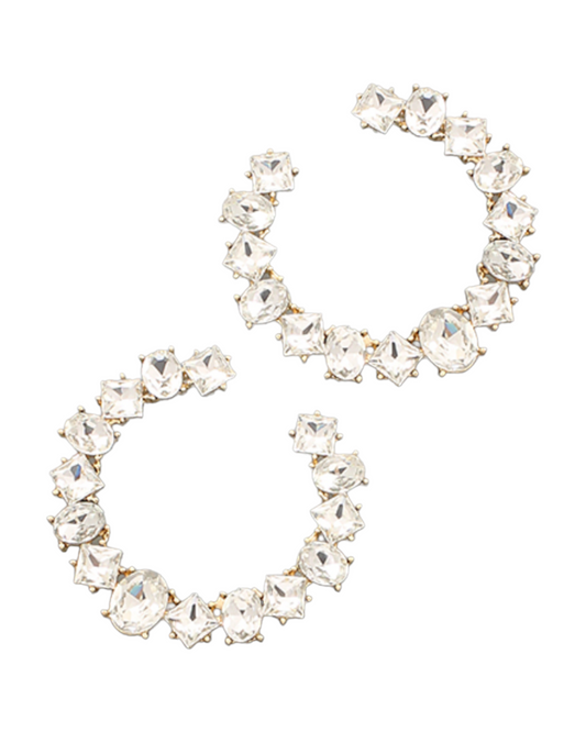 Glass Stone Hoops