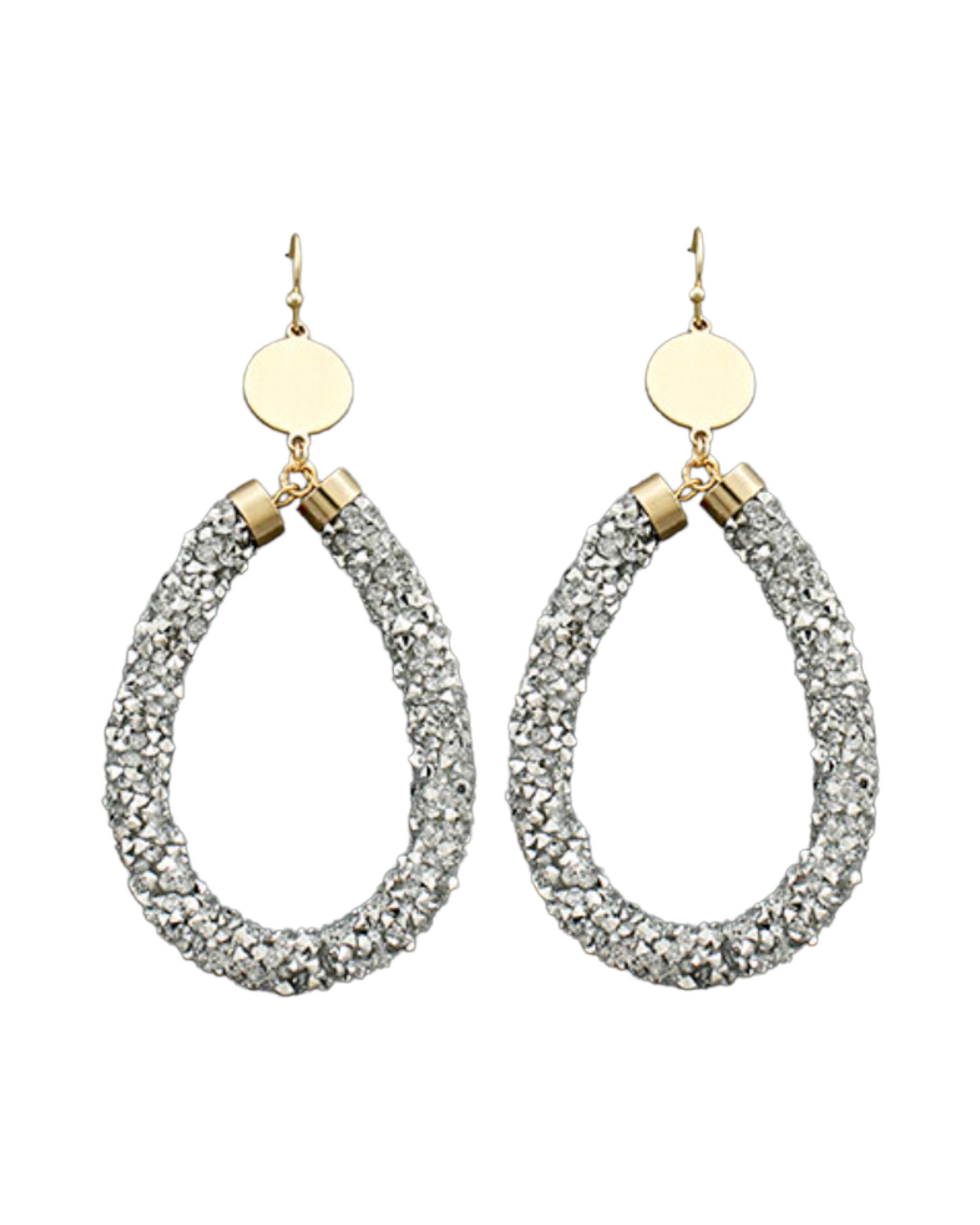 Sparkling Tube Teardrop Earrings