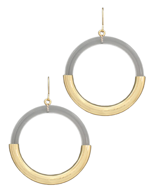 Half Tube Lucite Circle Earrings
